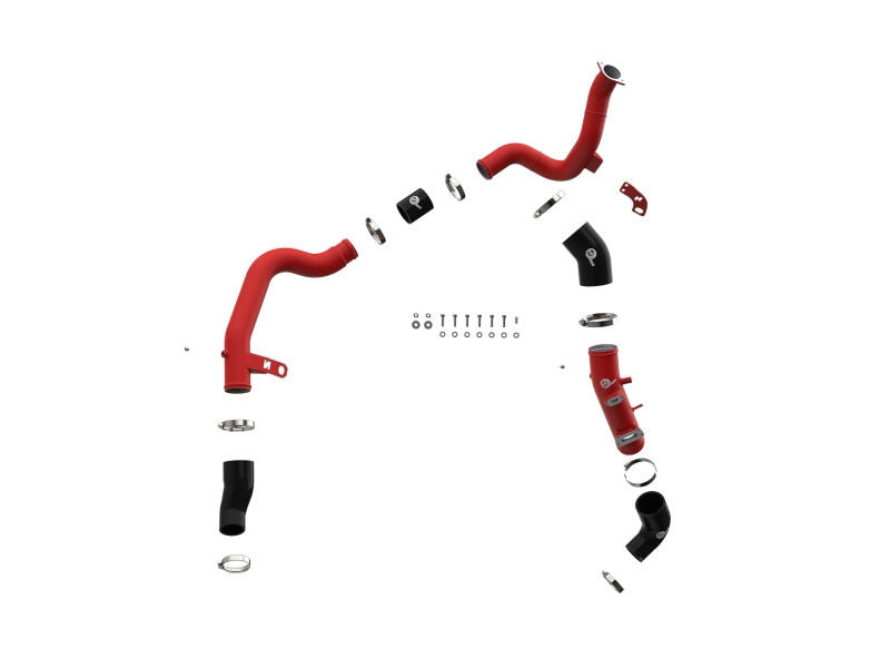 AFE 19-22 Hyundai Veloster N BladeRunner Aluminum Hot & Cold Charge Pipe Kit - Red Intercoolers aFe