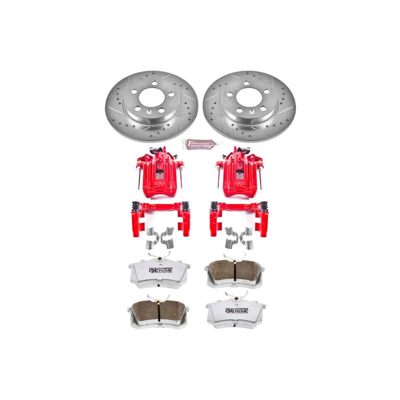 Power Stop 00-06 Audi TT Quattro Rear Z26 Street Warrior Brake Kit w/Calipers Brake Kits - Performance D&S PowerStop