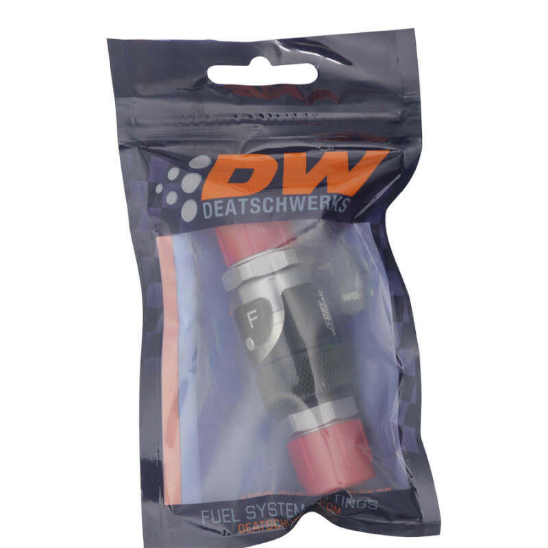 DeatschWerks 8AN Male Flare Quick Disconnect Dry Break Fitting - 2 Pieces Anodized Matte Black Fittings DeatschWerks