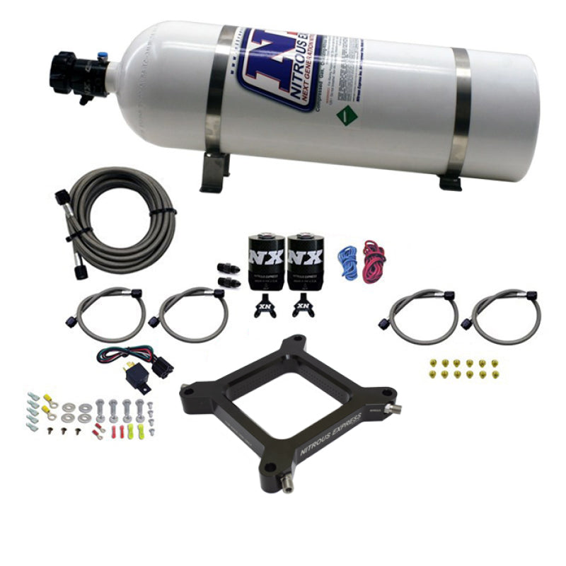 Nitrous Express 4150 Assassin Plate Stage 6 Nitrous Kit (50-300HP) w/15lb Bottle Nitrous Systems Nitrous Express