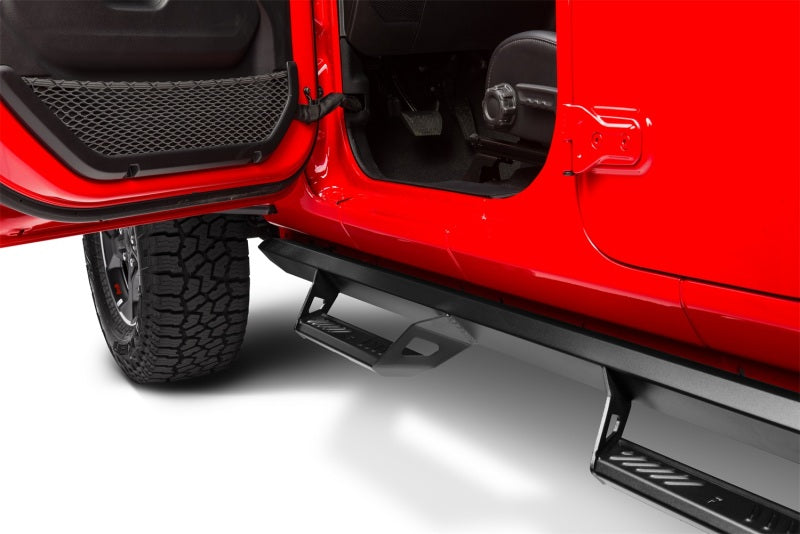 N-Fab Predator Pro Step System 2019 Jeep Wrangler JT 4DR Truck Full Length - Tex. Black Nerf Bars N-Fab
