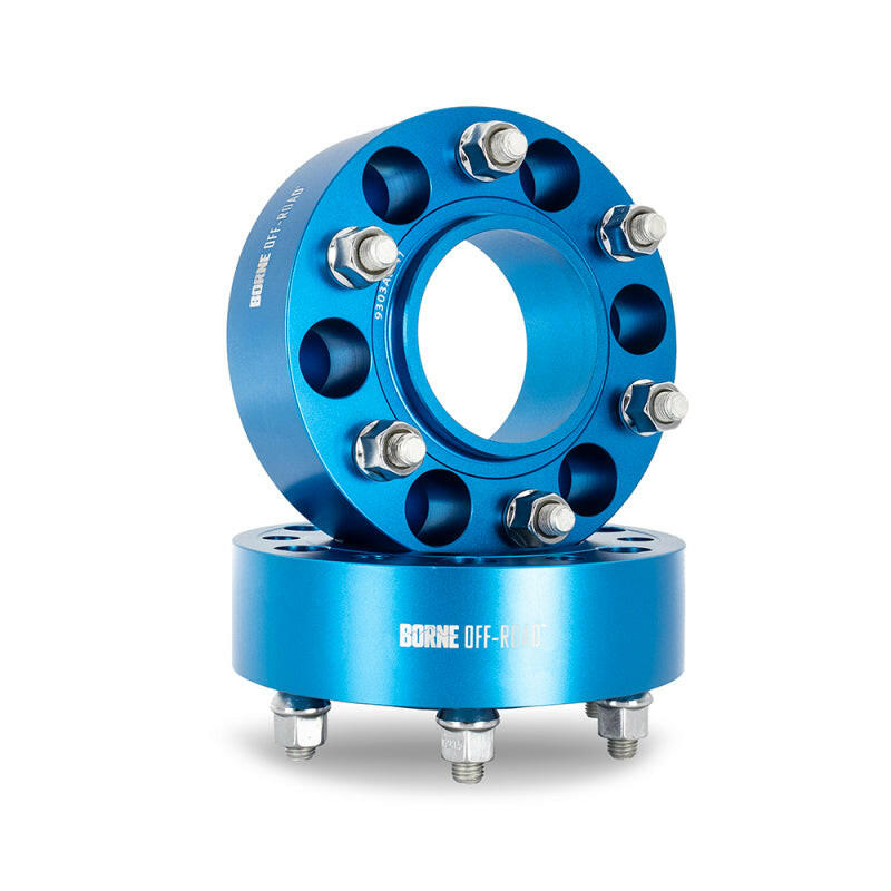 Borne Off-Road Wheel Spacers - 6x139.7 - 93.1 - 50mm - M12 - Blue Wheel Spacers & Adapters Borne Off-Road