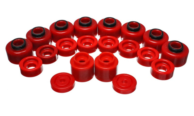 Energy Suspension Body Mount Set - Red Bushing Kits Energy Suspension