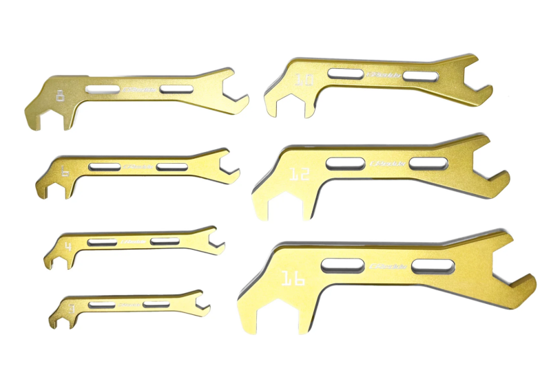 GReddy Angled AN Wrenches - Gold Anodized Oil Line Kits GReddy