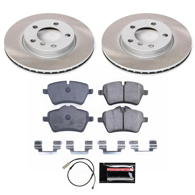 Power Stop 13-16 Mini Cooper Paceman Front Semi-Coated Rotor Kit Brake Kits - Performance Blank PowerStop