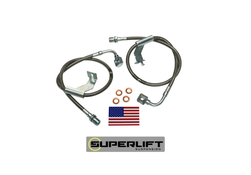 Superlift 1987 GM Pickup/87-91 Blazer/Suburban w/ 8-12in Lift Kit (Pair) Bullet Proof Brake Hoses Brake Line Kits Superlift