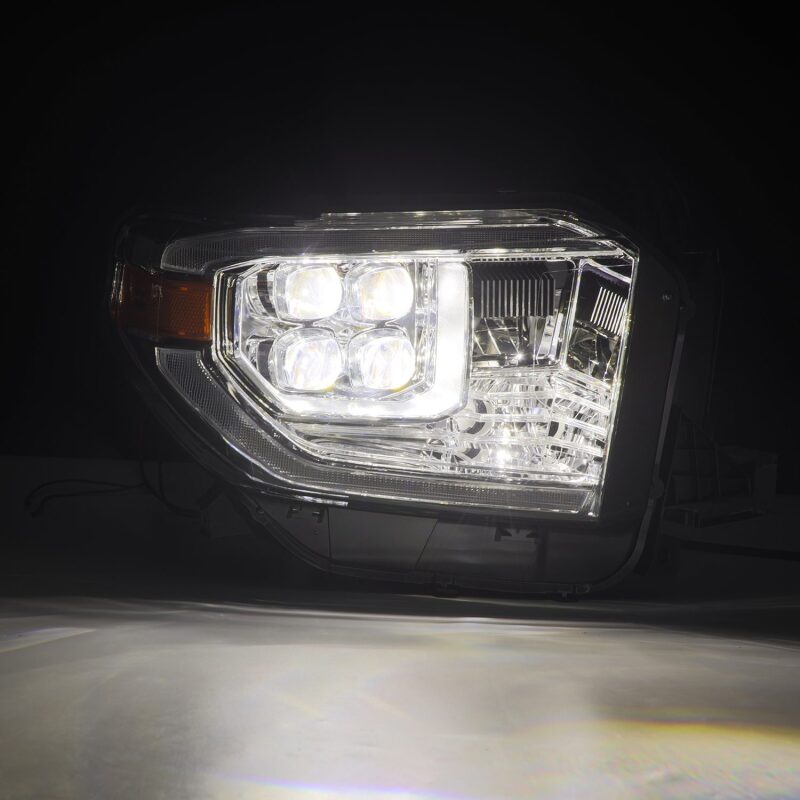 AlphaRex 14-21 Toyota Tundra NOVA LED Proj HL Chrome w/Actv Light & Seq. Sig + Switchback DRL Headlights AlphaRex
