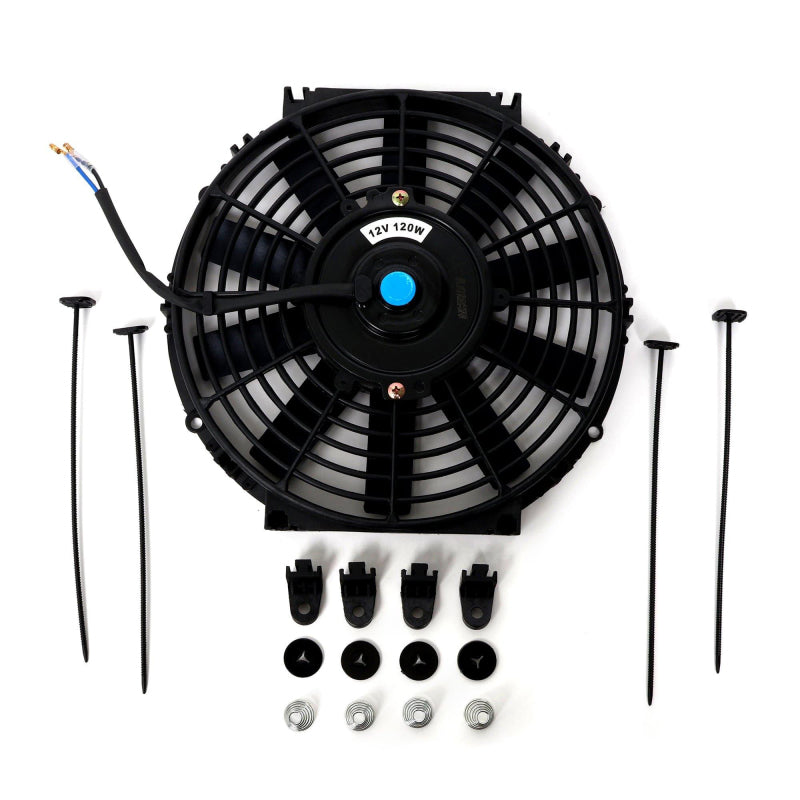 BLOX Racing Electric Slim Fan - 10in 120W - Straight Blade Black - V2 Fans & Shrouds BLOX Racing