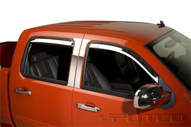 Putco 14-14 Chevrolet Silverado HD - Crew Cab (Set of 4) Element Chrome Window Visors Wind Deflectors Putco