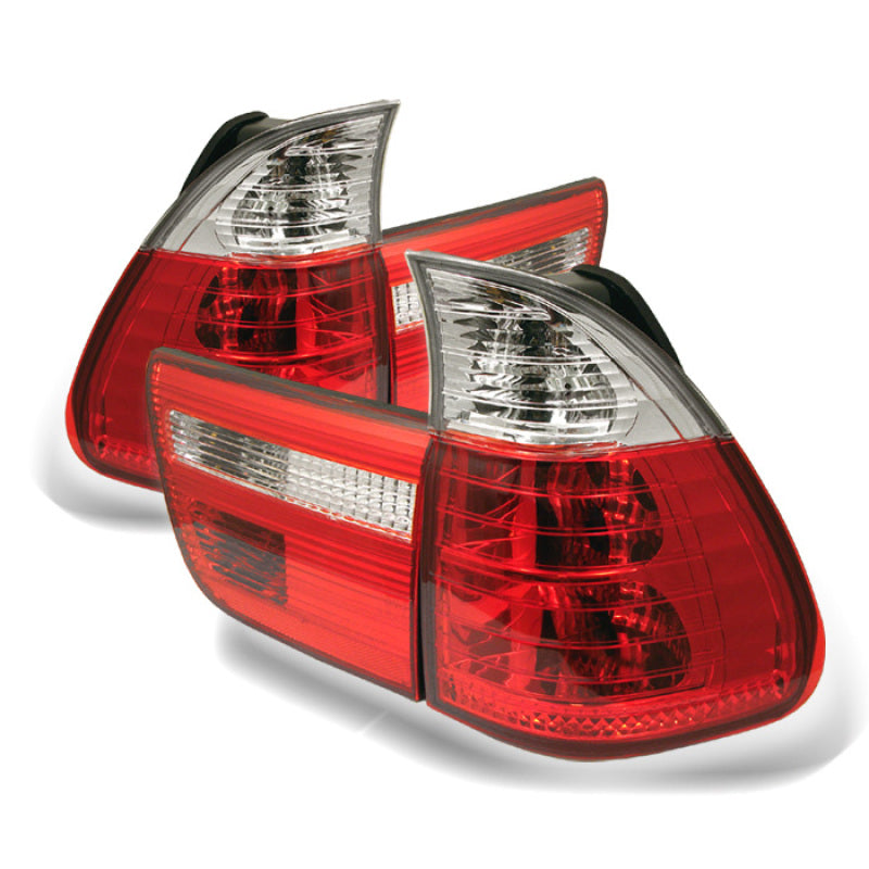 Spyder BMW E53 X5 00-06 4PCS Euro Style Tail Lights- Red Clear ALT-YD-BE5300-RC Tail Lights SPYDER