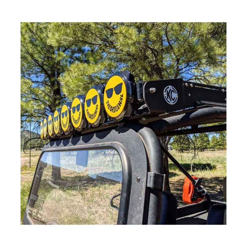 KC HiLiTES 6in. Hard Cover for Gravity Pro6 LED Lights (Single) - Smiley Face- Yellow/Black KC Logo Light Covers and Guards KC HiLiTES