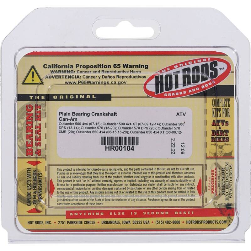 Hot Rods 06-08 Can-Am Outlander 800 4x4 800cc Plain Bearing Crankshaft Crankshafts Hot Rods