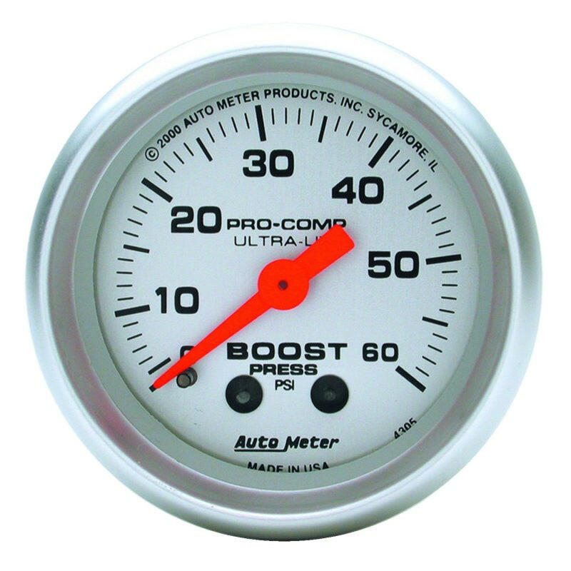 Autometer Ultra-Lite 52mm 60 PSI Mechanical Boost Gauge Gauges AutoMeter
