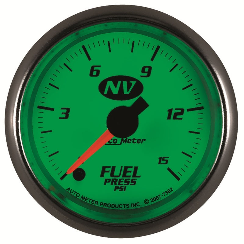 AutoMeter Gauge Fuel Pressure 2-1/16in. 15PSI Digital Stepper Motor NV Gauges AutoMeter