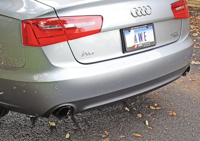 AWE Tuning Audi C7 A6 3.0T Touring Edition Exhaust - Dual Outlet Diamond Black Tips Catback AWE Tuning