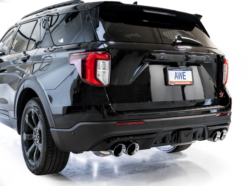 AWE Tuning 2020+ Ford Explorer ST Touring Edition Exhaust w/ Chrome Silver Tips Catback AWE Tuning