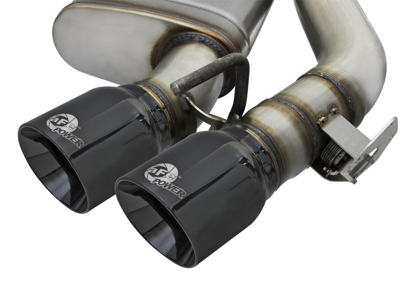 aFe MACHForce XP 3in 304 SS Axle-Back Exhaust Dual Exhaust (NPP) w/ Black Tips 16-17 Camaro SS V8 Axle Back aFe