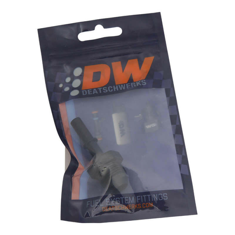 DeatschWerks 8AN Male Flare to 5/16in Male EFI Quick Connect Adapter - Anodized Matte Black Fuel Components Misc DeatschWerks