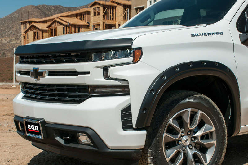 EGR 2019 Chevy 1500 Super Guard Hood Guard - Dark Smoke Hood Deflectors EGR