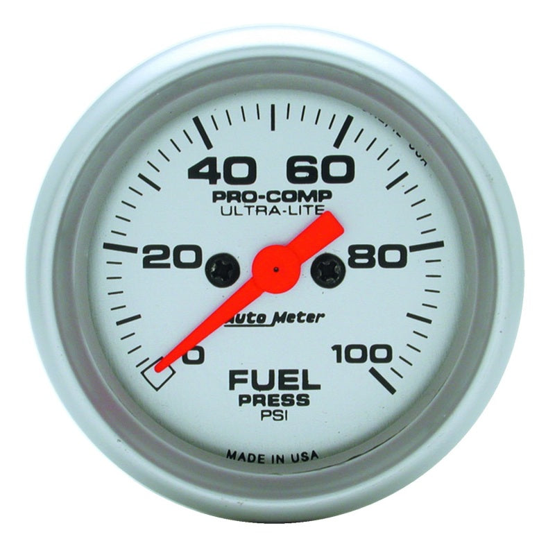 Autometer Ultra-Lite 52mm 0-100 PSI Electronic Fuel Pressue Gauge Gauges AutoMeter