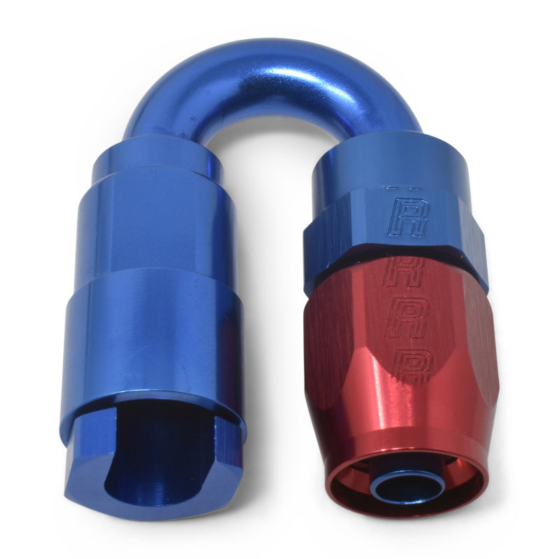 Russell Performance 5/16in SAE Quick Disc Female to -6 Hose Red/Blue 180 Degree Hose End Fittings Russell