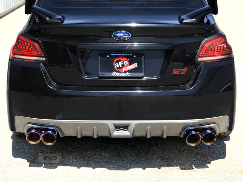 aFe Subaru WRX/STi 15-21 H4-2.0/2.5L Takeda 3in to 2-1/2in Stnlss Cat-Back Exhaust w/ Blue Flame Tip Catback aFe