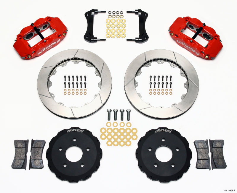 Wilwood Narrow Superlite 6R Front Hat Kit 13.06in Red Backdraft Cobra (BMW E36 Based) Big Brake Kits Wilwood