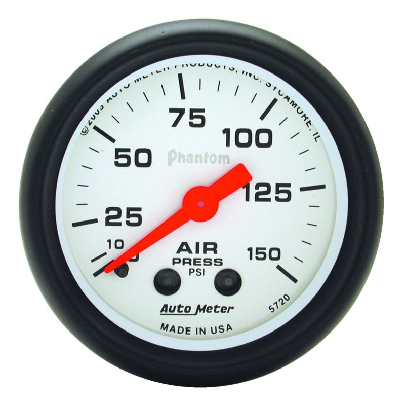 Autometer Phantom 52mm 0-150 PSI Mechanical Air Pressure Gauge Gauges AutoMeter