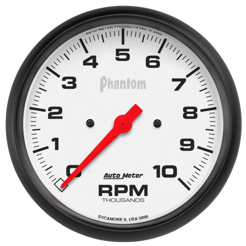 Autometer Phantom 5in 10000 RPM In-Dash Electronic Single Range Tachometer Gauges AutoMeter