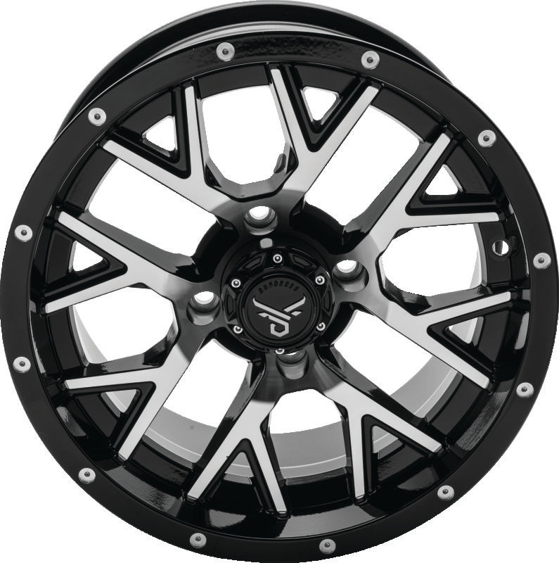QuadBoss Barbwire 14X7 - 5+2 - 4/110 - Black Machined Wheels - Cast QuadBoss