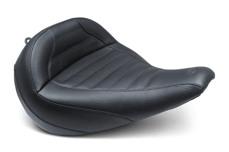 Mustang 18-23 Harley Fat Boy Standard Touring Solo Seat - Black Solo Motorcycle Seats Mustang Motorcycle