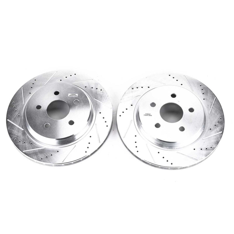 Power Stop Jeep Wrangler BBK Front Drilled & Slotted Rotor - Pair Big Brake Kits PowerStop