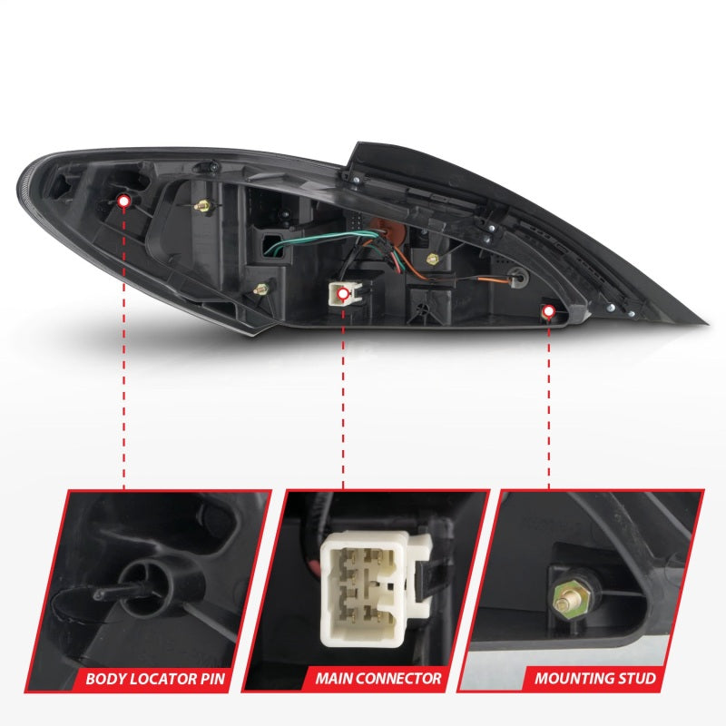 ANZO 2010-2013 Hyundai Genesis LED Taillights Red/Clear Tail Lights ANZO