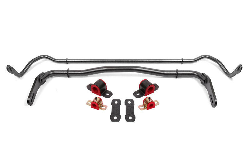 BMR 08-19 Dodge Challenger Front/Rear Hollow 38mm/25mm Sway Bar Kit w/ Bushings - Black Hammertone Sway Bars BMR Suspension