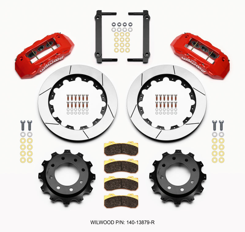 Wilwood TX6R Rear Kit 16.00in Red 1999-2010 GM Trk 2500 HD 4.84 Cntr Big Brake Kits Wilwood