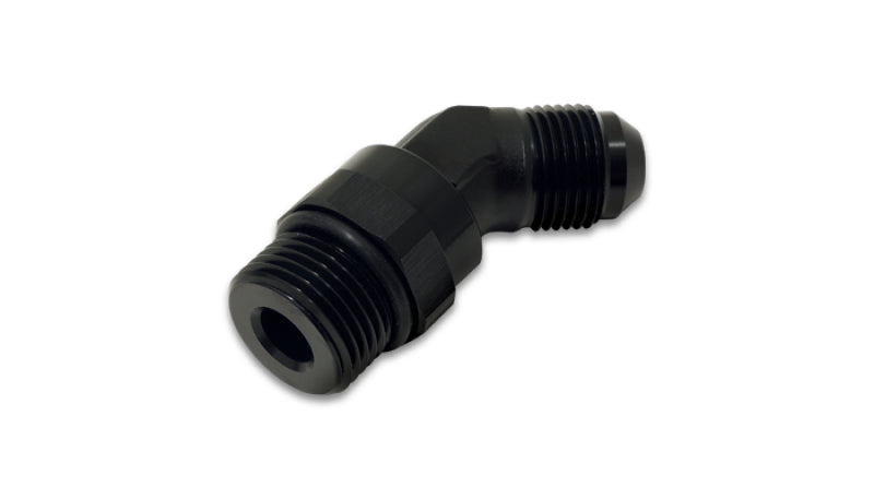 Vibrant -10AN Male to Male -10AN Straight Cut 45 Degree Adapter Fitting - Anodized Black Fittings Vibrant