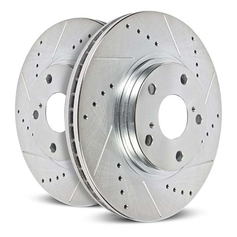 Power Stop 22-24 Ford Maverick Rear Drilled & Slotted Rotor (Pair) Brake Rotors - Slot & Drilled PowerStop