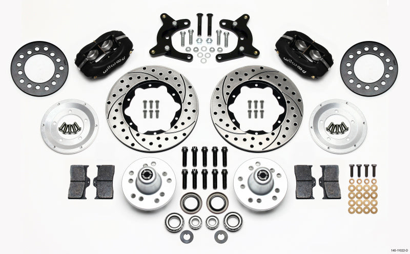Wilwood Forged Dynalite Front Kit 11.00in Drilled 62-72 CDP A Body - 9in Drum Big Brake Kits Wilwood