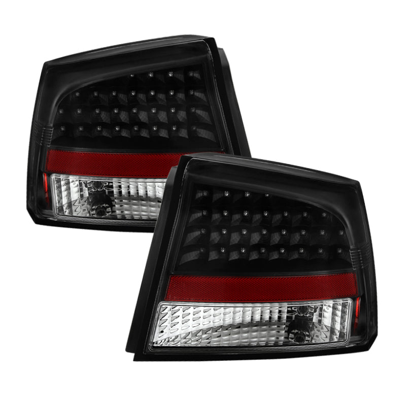 xTune Dodge Charger 06-08 LED Tail Lights Black ALT-JH-DCH05-LED-BK Tail Lights SPYDER