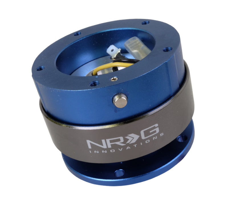 NRG Quick Release Gen 2.0 - Blue Body / Titanium Chrome Ring (5 Hole Base 5 Hole Top) Quick Release Adapters NRG