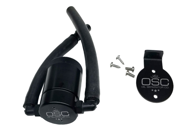 J&L 99-04 Ford Lightning Driver Side Oil Separator 3.0 - Black Anodized Oil Separators J&L