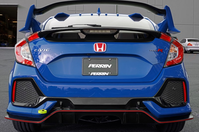 PERRIN 17-21 Honda Civic Si/Type R/Touring/Hatchback Tow Hook Kit Rear - Neon Yellow Tow Hooks Perrin Performance