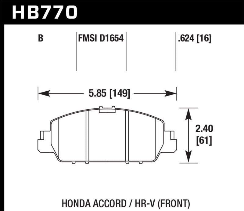 Hawk 13-17 Honda Accord HPS 5.0 Front Brake Pads Brake Pads - Performance Hawk Performance