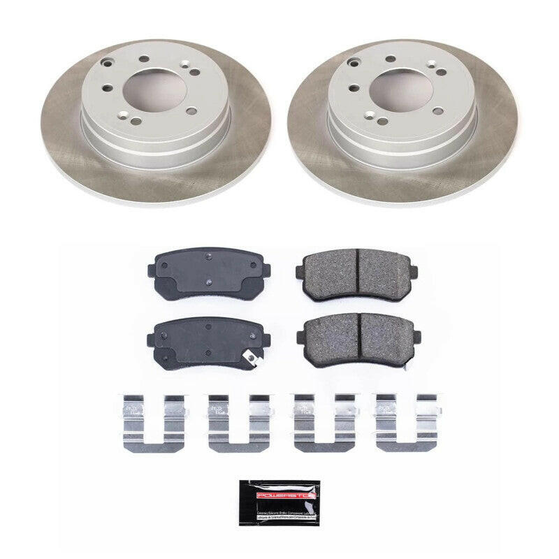 Power Stop 14-16 Kia Cadenza Rear Semi-Coated Rotor Kit Brake Kits - Performance Blank PowerStop