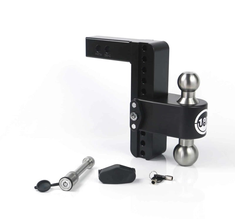 Weigh Safe 180 Hitch 8in Drop Hitch & 2in Shank (10K/12.5K GTWR) w/WS05 - Black Cerakote Hitch Ball Mounts Weigh Safe