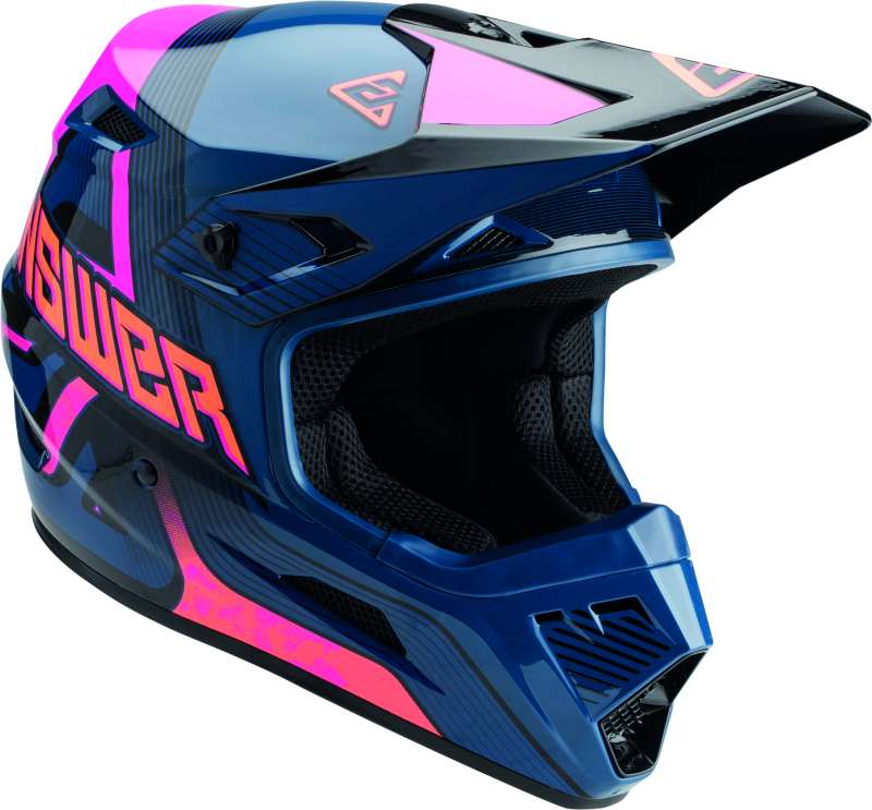 Answer AR1 Vendetta Helmet Dark Blue/Rhodamine/Orange Youth - Large Helmets and Accessories Answer