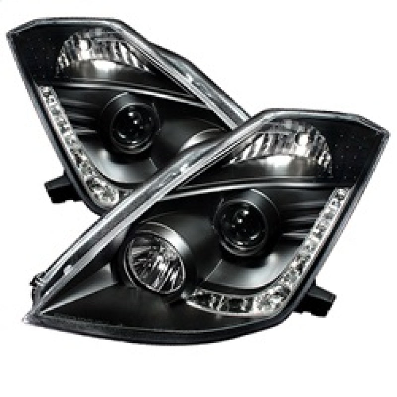 Spyder Nissan 350Z 03-05 Projector Headlights Xenon DRL Blk High H1 Lw D2R PRO-YD-N350Z02-HID-DRL-BK Headlights SPYDER