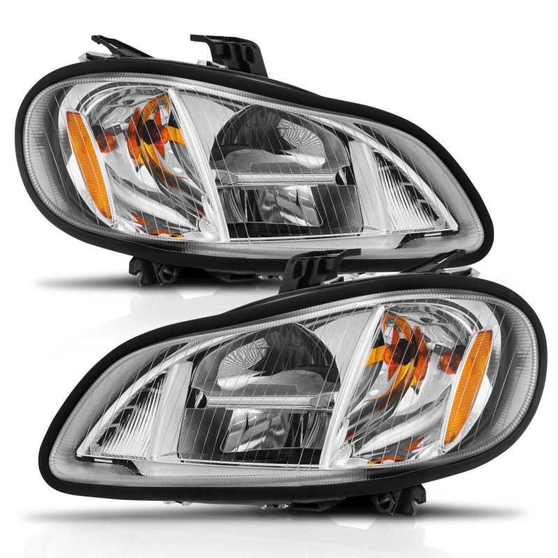 ANZO 2002-2014 Freightliner M2 LED Crystal Headlights Chrome Housing w/ Clear Lens (Pair) Headlights ANZO