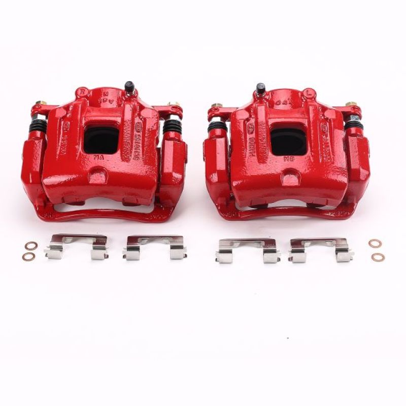Power Stop 10-12 Hyundai Santa Fe Front Red Calipers w/Brackets - Pair Brake Calipers - Perf PowerStop
