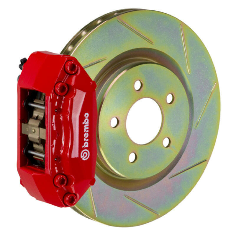 Brembo 05-06 Focus Front GT BBK 4 Piston Cast 2pc 305x28 1pc Rotor Slotted Type-1-Red Brake Kits - Performance Slot Brembo